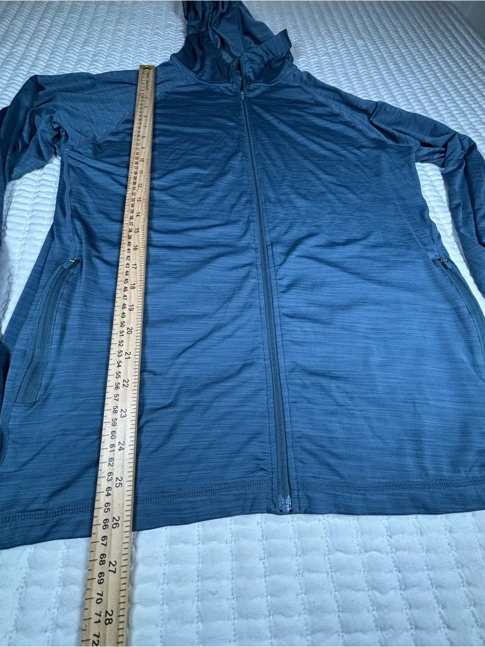 ExOfficio Insect Shield Hooded Jacket Mens Medium Blue Full Zip Hiking Travel